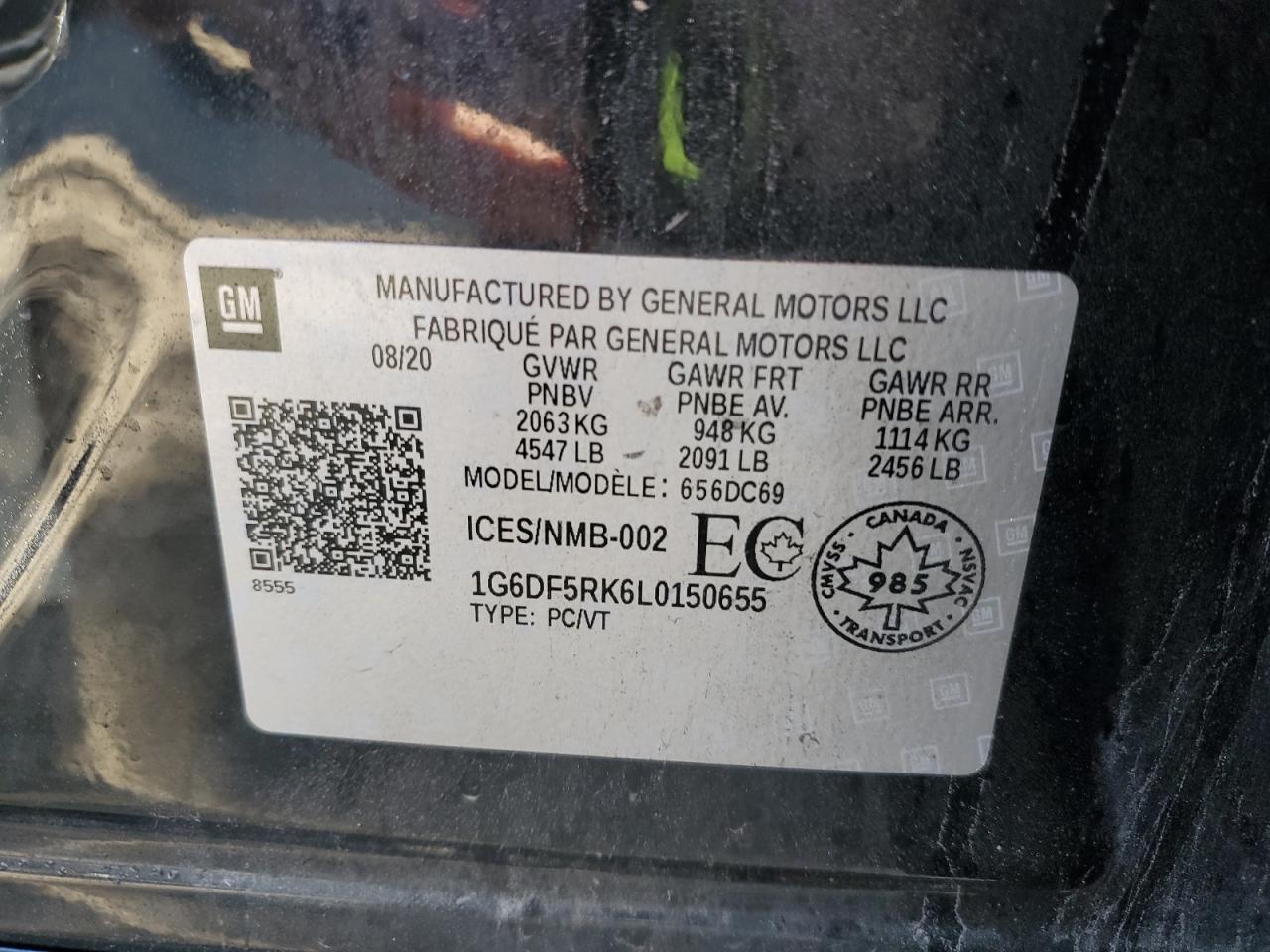 2020 Cadillac Ct4 Premium Luxury VIN: 1G6DF5RK6L0150655 Lot: 71710995