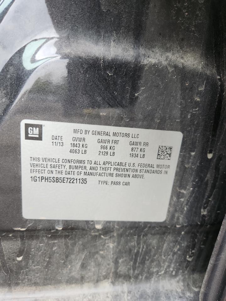 2014 Chevrolet Cruze Eco VIN: 1G1PH5SB5E7221135 Lot: 81705075