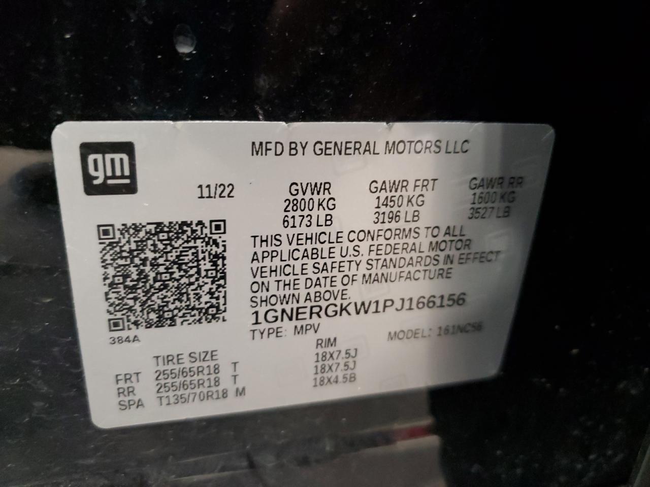 2023 Chevrolet Traverse Lt VIN: 1GNERGKW1PJ166156 Lot: 71117785