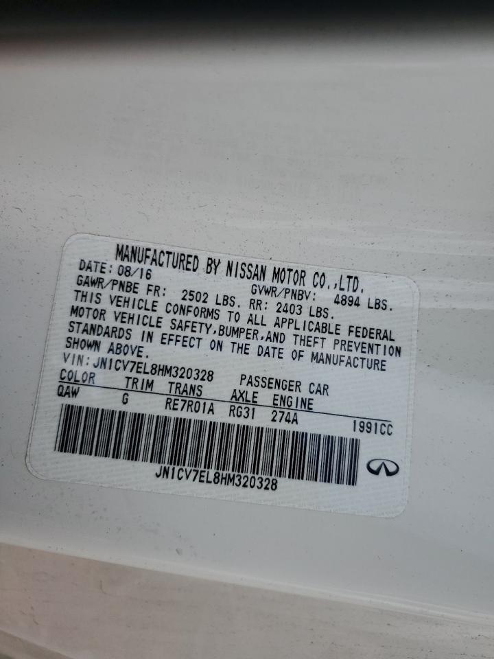 2017 Infiniti Q60 Base VIN: JN1CV7EL8HM320328 Lot: 71345925