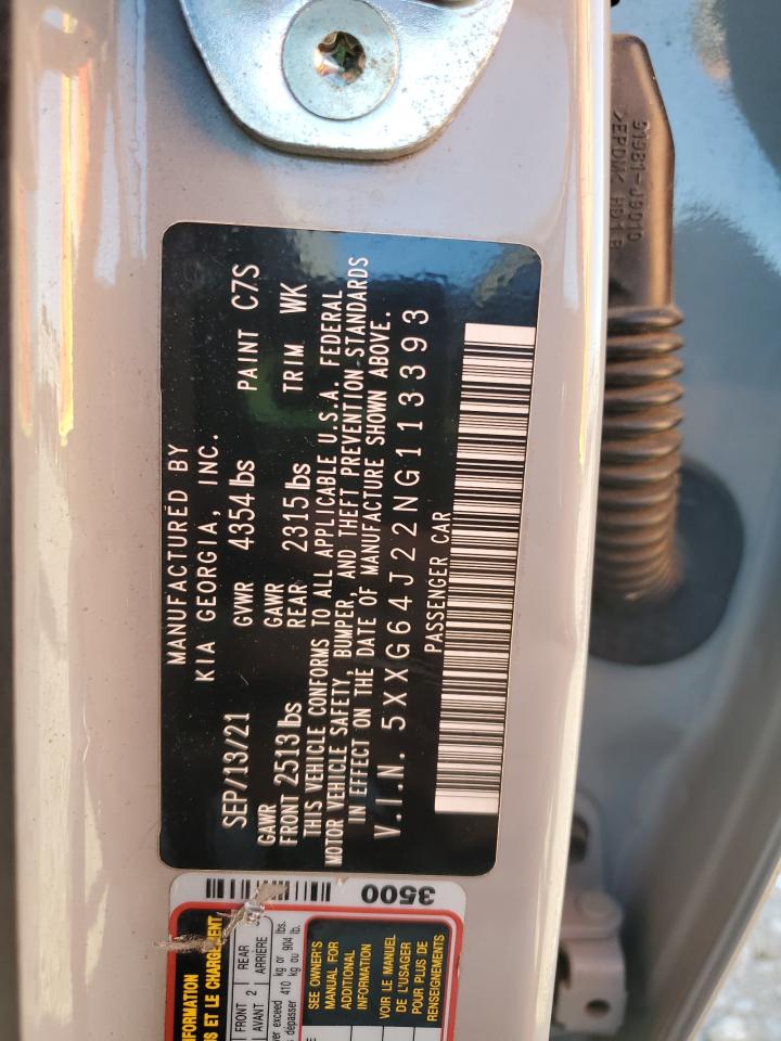 2022 Kia K5 Gt Line VIN: 5XXG64J22NG113393 Lot: 81859845