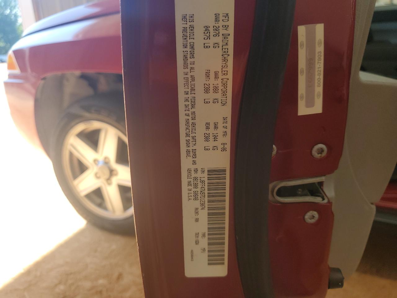 2007 Jeep Compass VIN: 1J8FF47W97D123074 Lot: 71952645