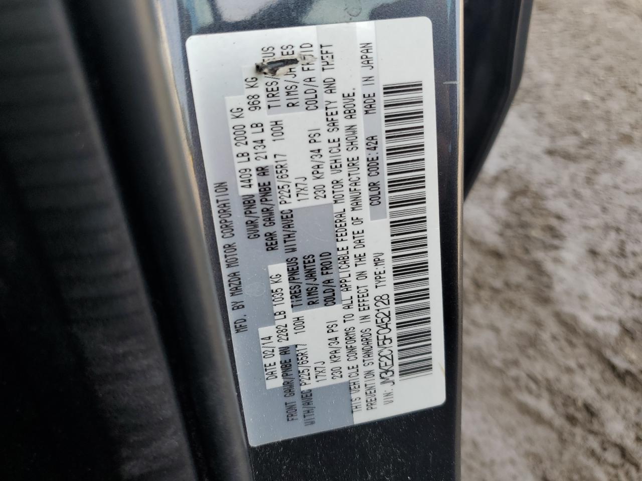 2015 Mazda Cx-5 Touring VIN: JM3KE2CY5F0452128 Lot: 84389225