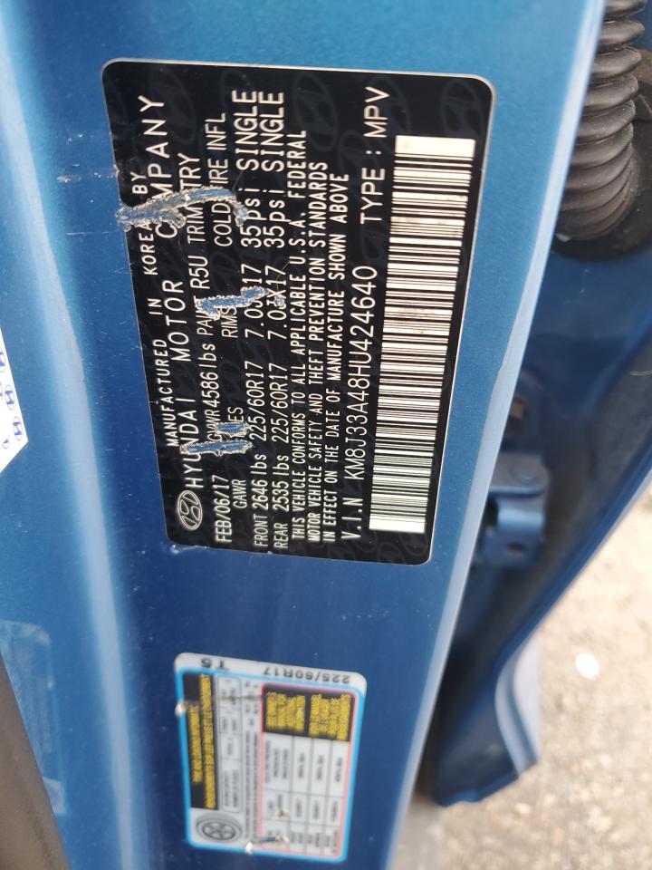 2017 Hyundai Tucson Limited VIN: KM8J33A48HU424640 Lot: 84859215