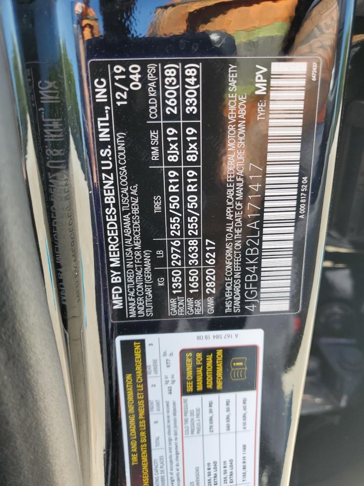 2020 Mercedes-Benz Gle 350 4Matic VIN: 4JGFB4KB2LA171417 Lot: 70811185