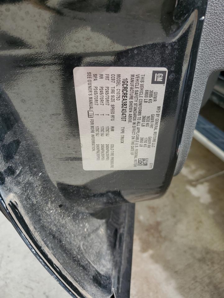 2011 Chevrolet Silverado C1500 Ls VIN: 1GCRCREA3BZ434707 Lot: 83989195