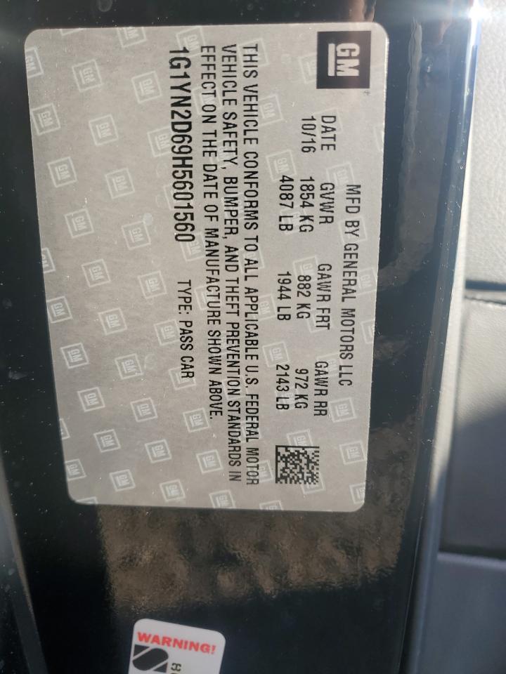 2017 Chevrolet Corvette Z06 1Lz VIN: 1G1YN2D69H5601560 Lot: 81816715