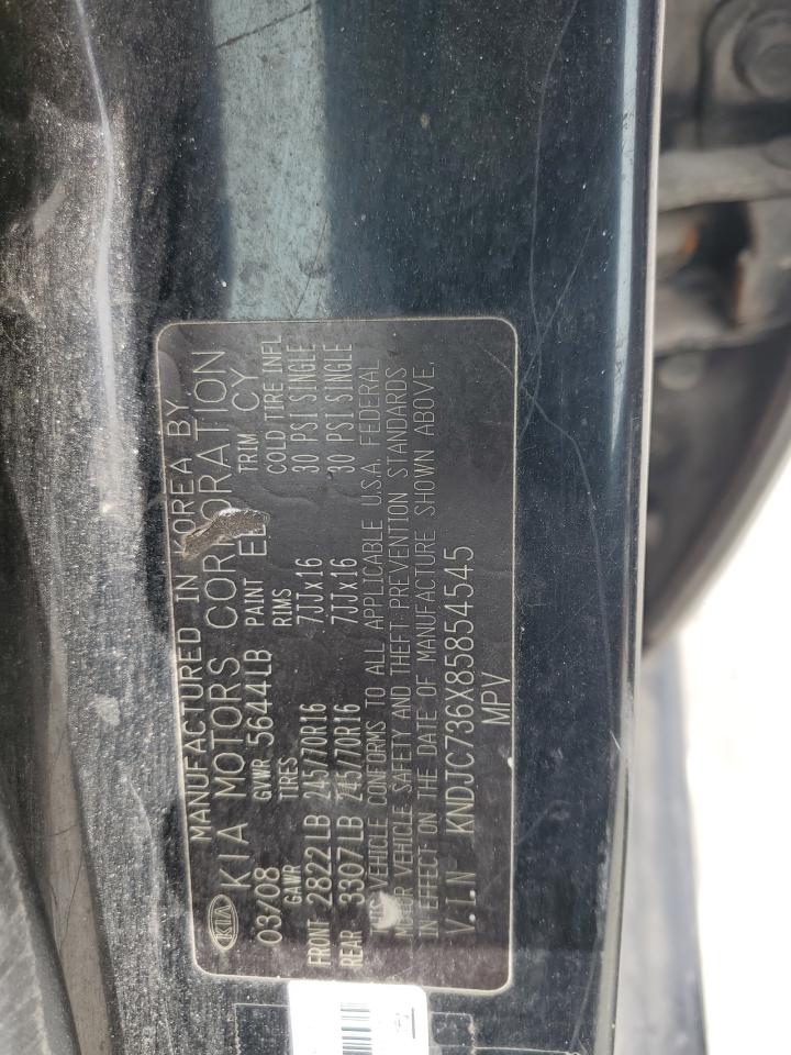 2008 Kia Sorento Ex VIN: KNDJC736X85854545 Lot: 80724175