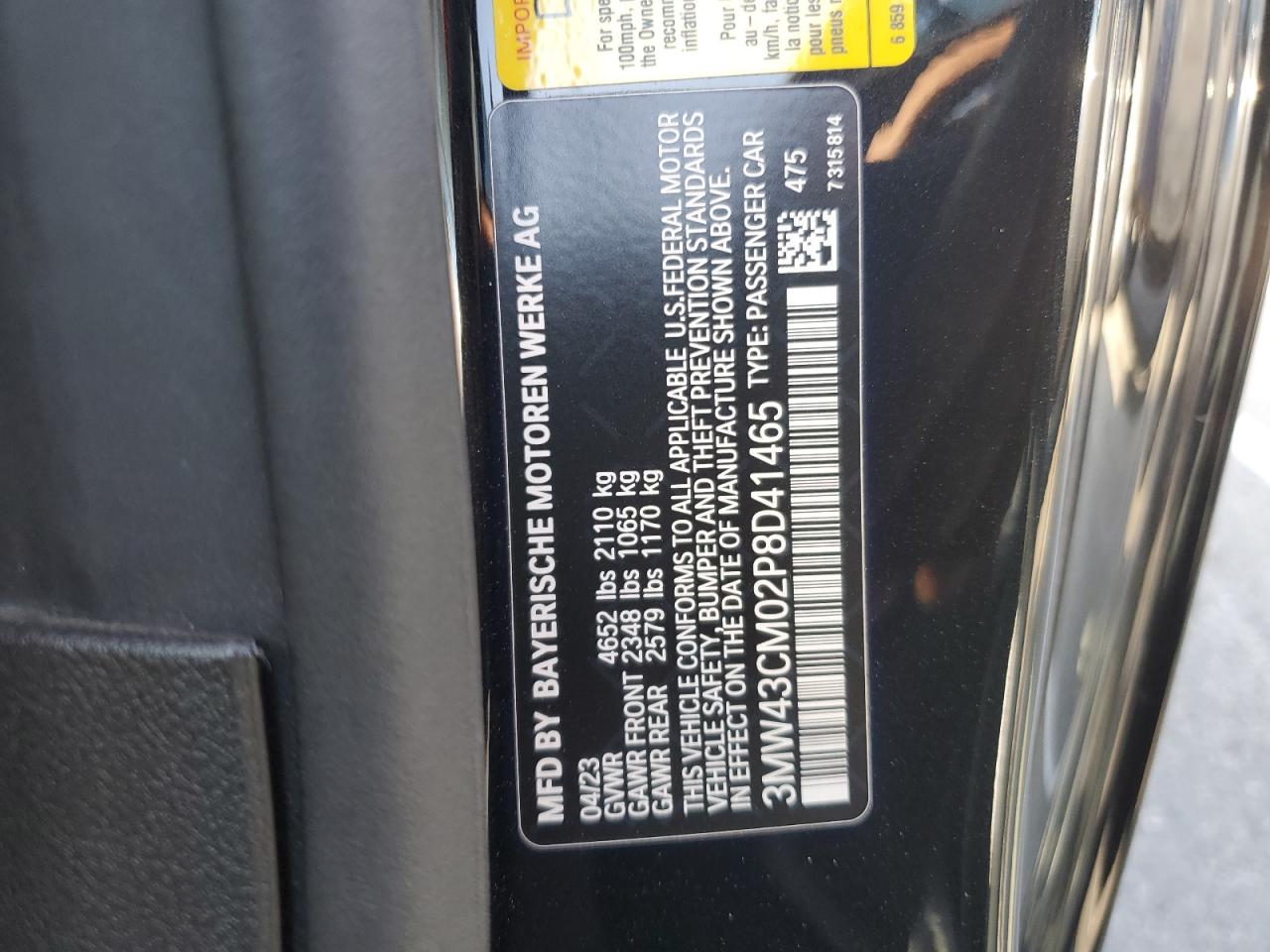 2023 BMW M240I VIN: 3MW43CM02P8D41465 Lot: 81845215