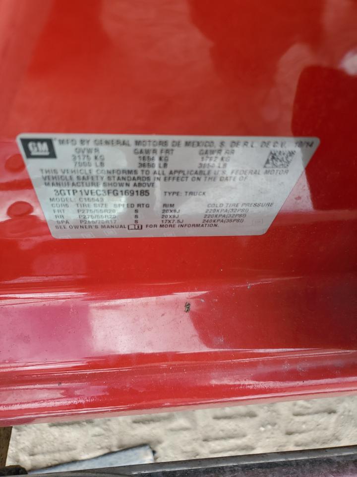 2015 GMC Sierra C1500 Slt VIN: 3GTP1VEC3FG169185 Lot: 82172775