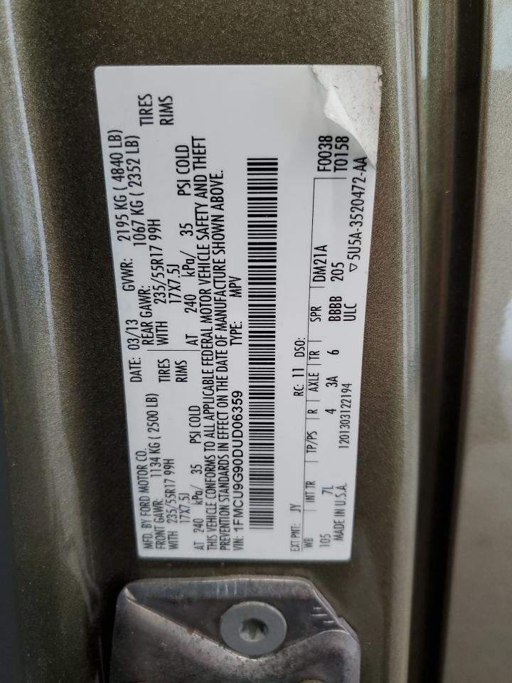 2013 Ford Escape Se VIN: 1FMCU9G90DUD06359 Lot: 81368615