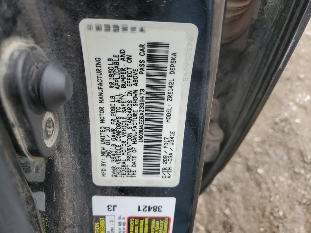 2010 Toyota Corolla Base VIN: 1NXBU4EE6AZ339473 Lot: 80295955