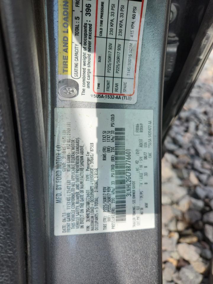 2011 Lincoln Mkz VIN: 3LNHL2GC7BR776601 Lot: 81726295