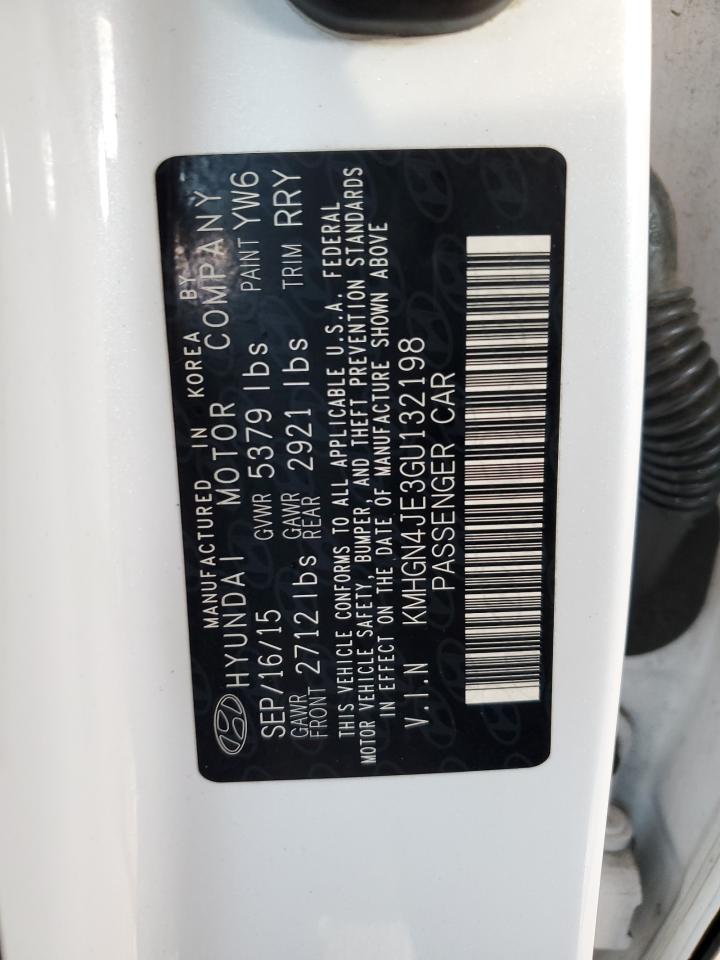 2016 Hyundai Genesis 3.8L VIN: KMHGN4JE3GU132198 Lot: 71249265