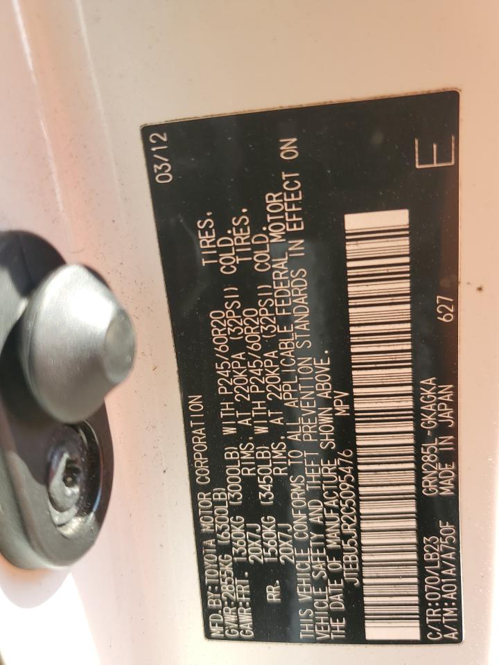 2012 Toyota 4Runner Sr5 VIN: JTEBU5JR2C5095476 Lot: 81222665