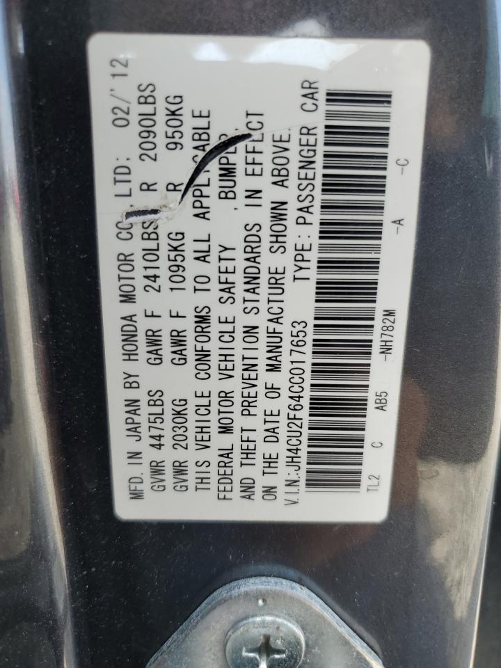 2012 Acura Tsx Tech VIN: JH4CU2F64CC017653 Lot: 71767815