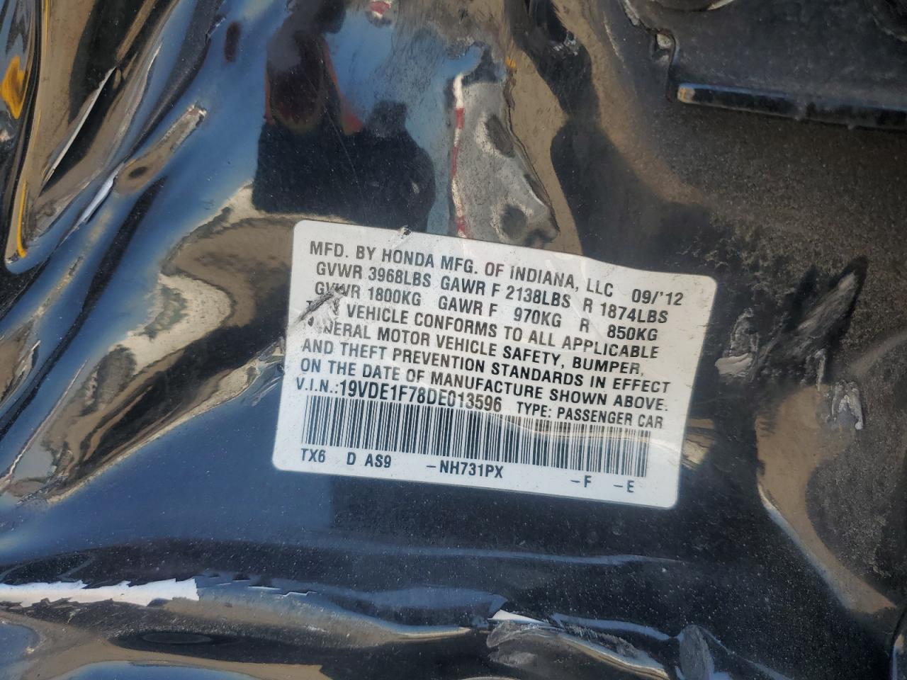 2013 Acura Ilx 20 Tech VIN: 19VDE1F78DE013596 Lot: 71422175