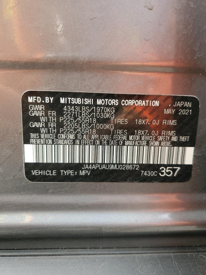 2021 Mitsubishi Outlander Sport Es VIN: JA4APUAU9MU028672 Lot: 81412765