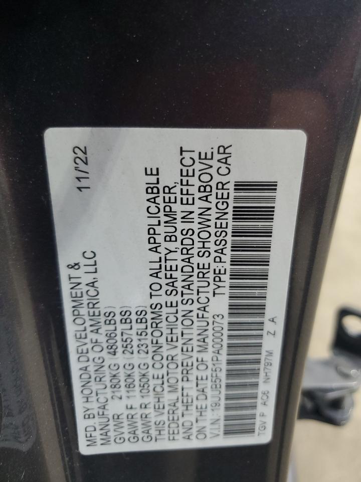 2023 Acura Tlx Tech A VIN: 19UUB5F51PA000073 Lot: 81461165