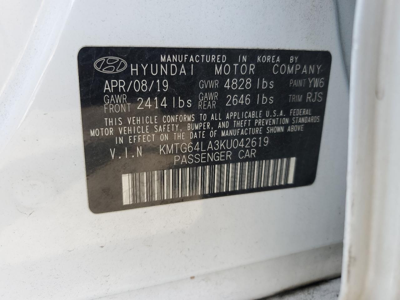 2019 Genesis G70 Advanced VIN: KMTG64LA3KU042619 Lot: 71977065