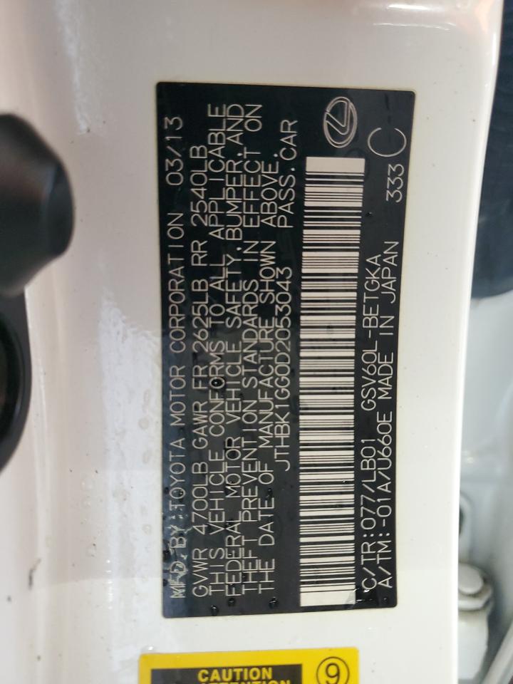 2013 Lexus Es 350 VIN: JTHBK1GG0D2053043 Lot: 80125445