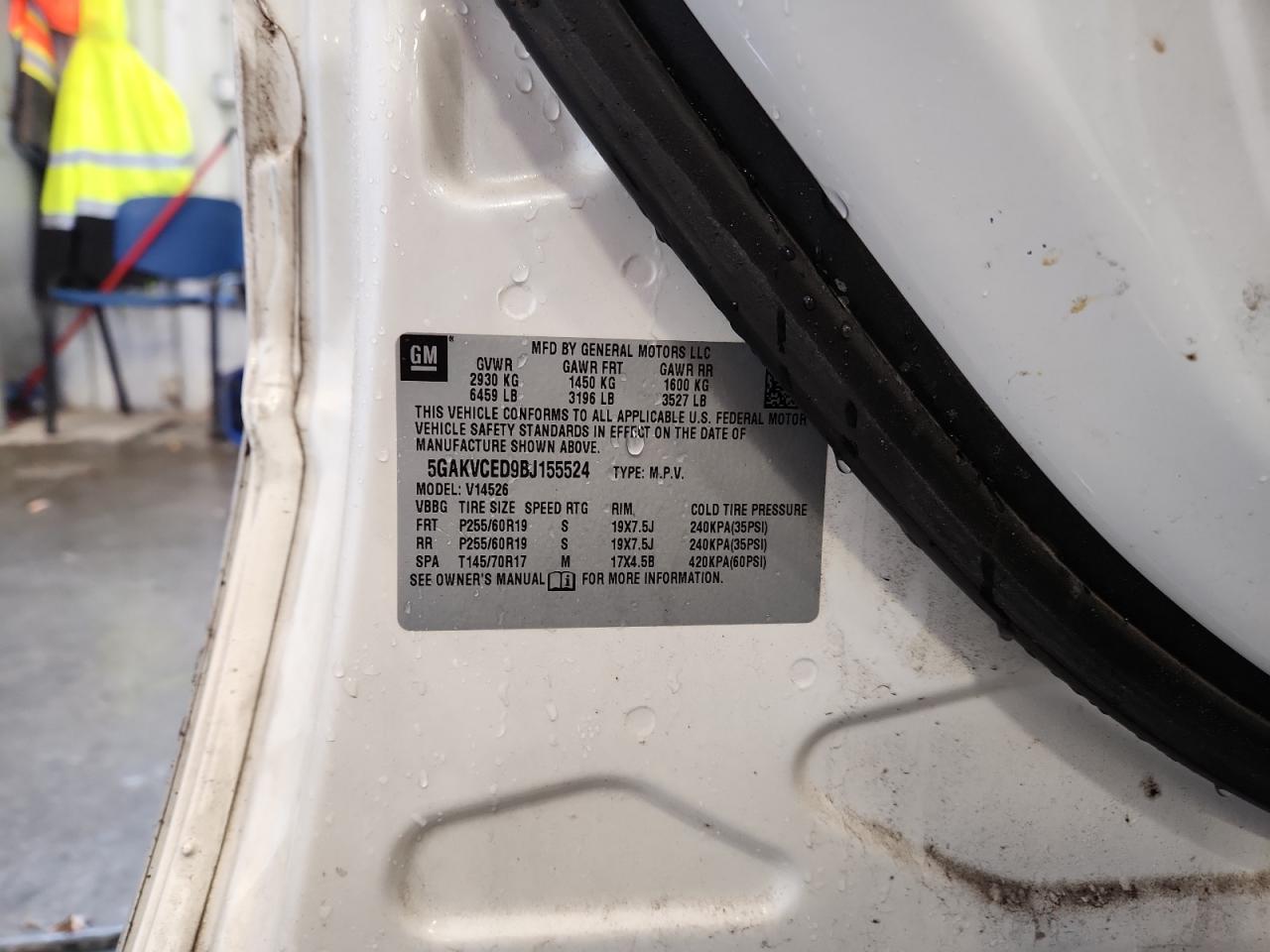 2011 Buick Enclave Cxl VIN: 5GAKVCED9BJ155524 Lot: 80615035