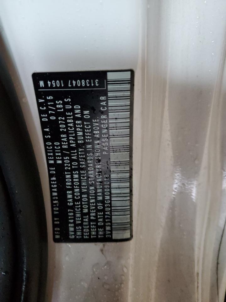 2016 Volkswagen Golf Base / S VIN: 3VW917AU3GM009018 Lot: 81281805