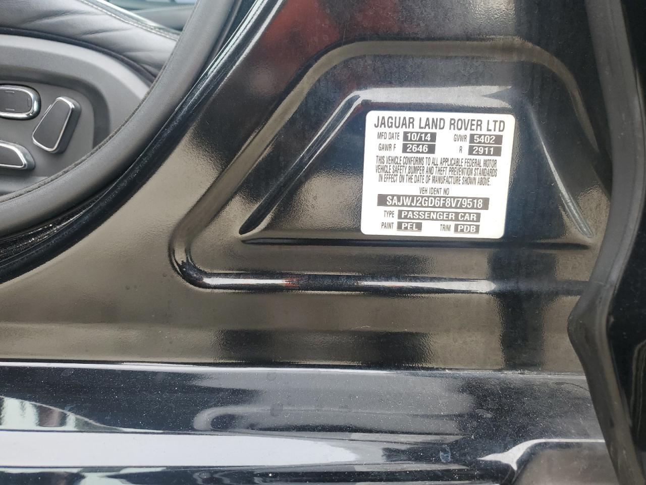 2015 Jaguar Xjl Portfolio VIN: SAJWJ2GD6F8V79518 Lot: 84224075