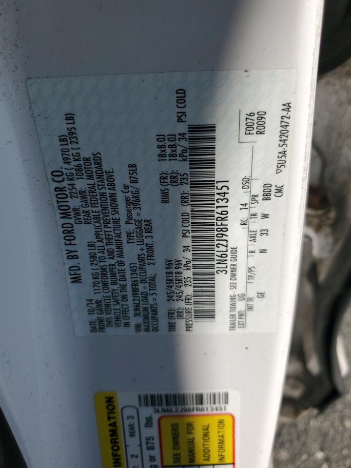 2015 Lincoln Mkz VIN: 3LN6L2J98FR613451 Lot: 71160945