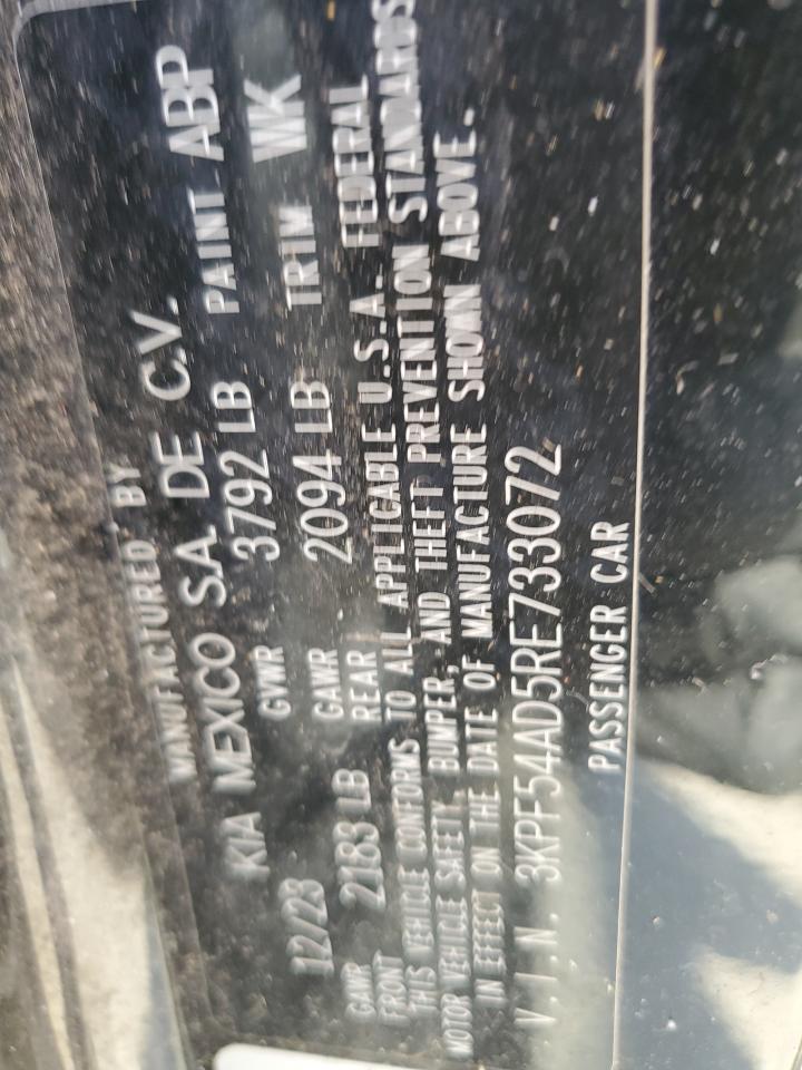 2024 Kia Forte Gt Line VIN: 3KPF54AD5RE733072 Lot: 84182445