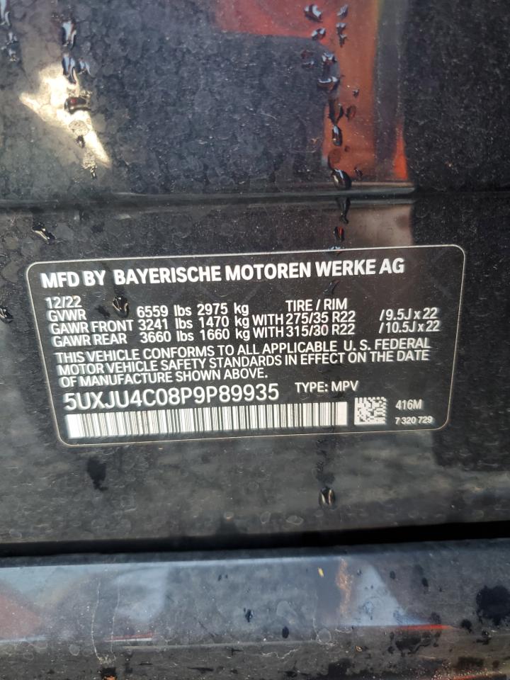 2023 BMW X5 M50I VIN: 5UXJU4C08P9P89935 Lot: 80892585