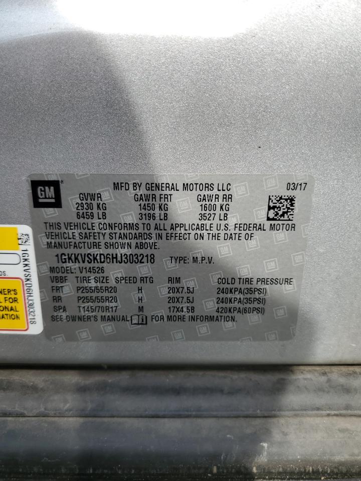 2017 GMC Acadia Limited Slt-2 VIN: 1GKKVSKD6HJ303218 Lot: 80725945