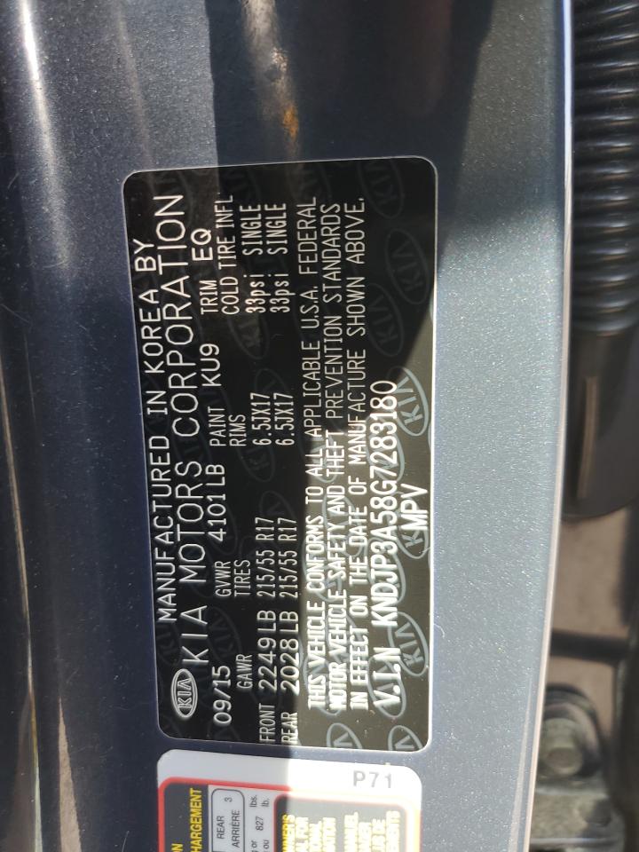 2016 Kia Soul + VIN: KNDJP3A58G7283180 Lot: 80080915