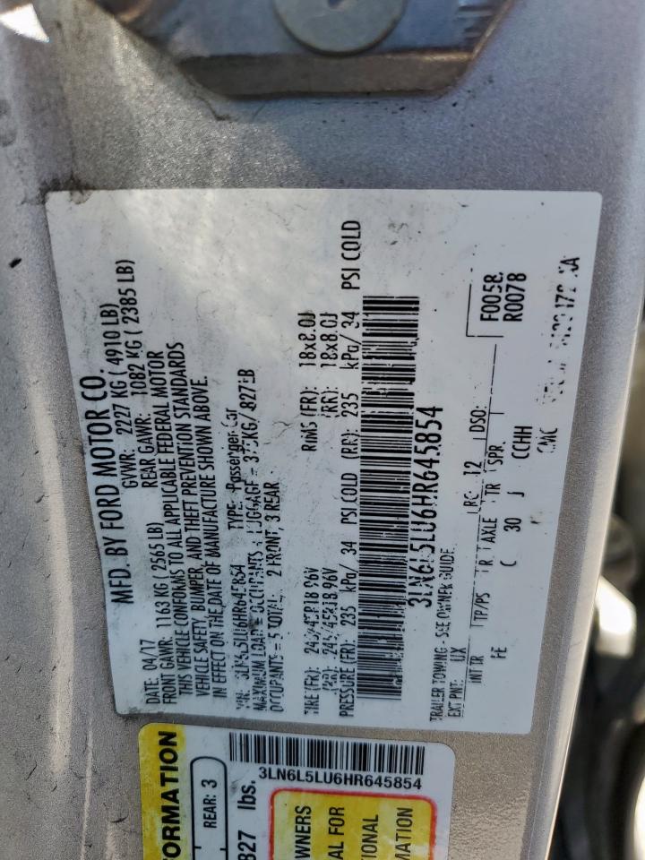 2017 Lincoln Mkz Hybrid Select VIN: 3LN6L5LU6HR645854 Lot: 84577195