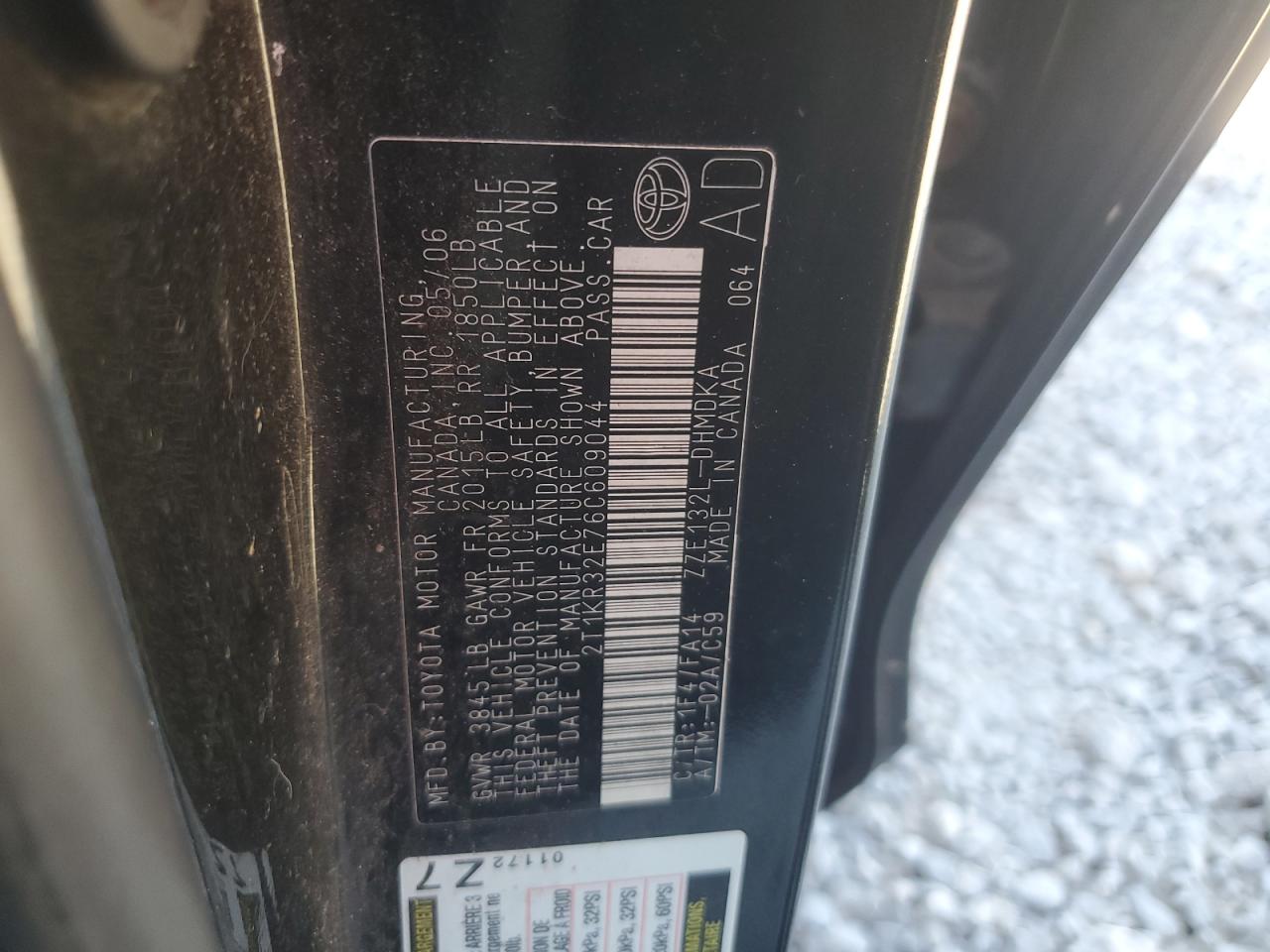 2006 Toyota Corolla Matrix Xr VIN: 2T1KR32E76C609044 Lot: 71860515