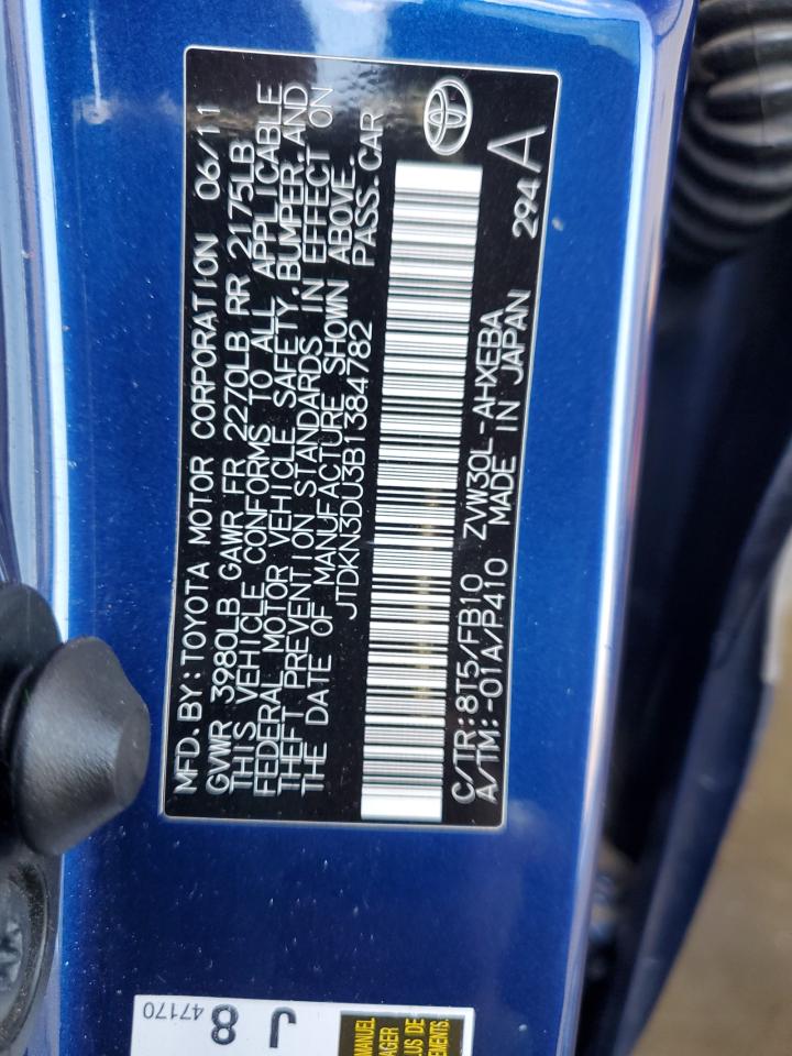 2011 Toyota Prius VIN: JTDKN3DU3B1384782 Lot: 71075695