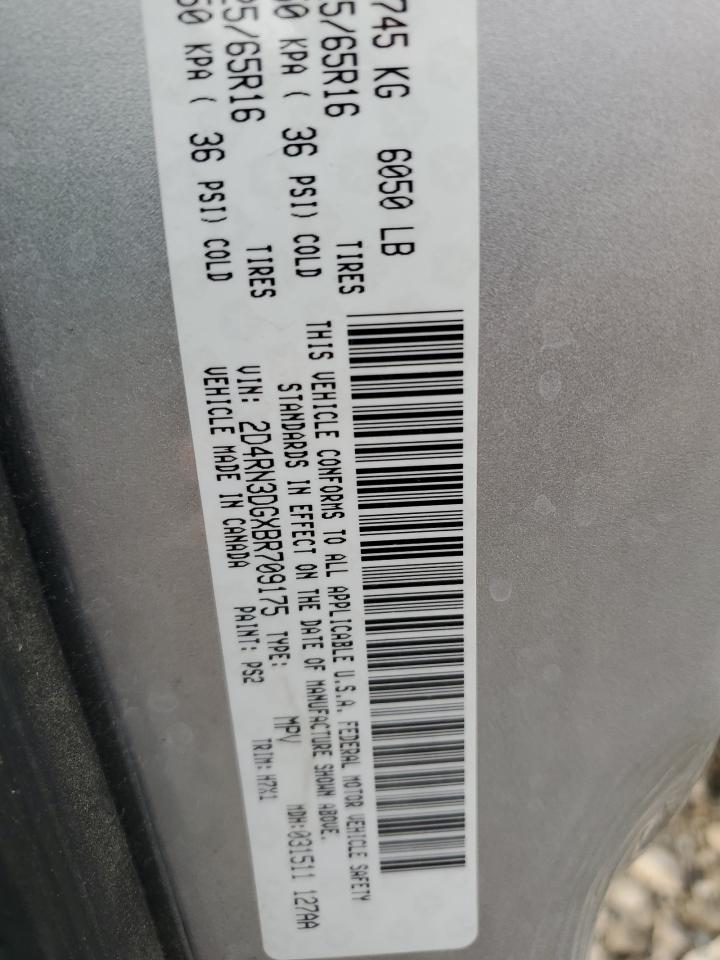 2011 Dodge Grand Caravan Mainstreet VIN: 2D4RN3DGXBR709175 Lot: 81670445