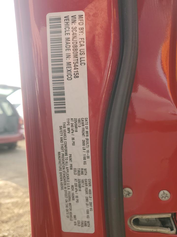 2021 Jeep Compass Latitude VIN: 3C4NJDBB0MT544158 Lot: 80008115