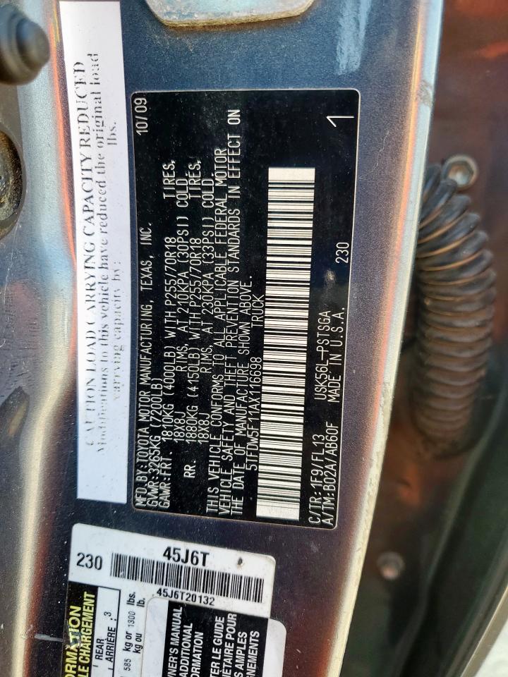 2010 Toyota Tundra Crewmax Sr5 VIN: 5TFDW5F11AX116698 Lot: 80890755