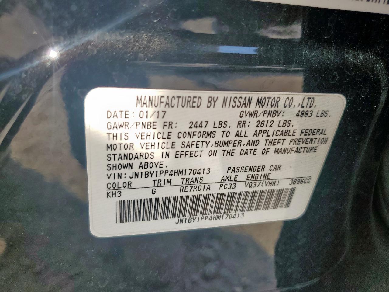 2017 Infiniti Q70L 3.7 VIN: JN1BY1PP4HM170413 Lot: 80794755