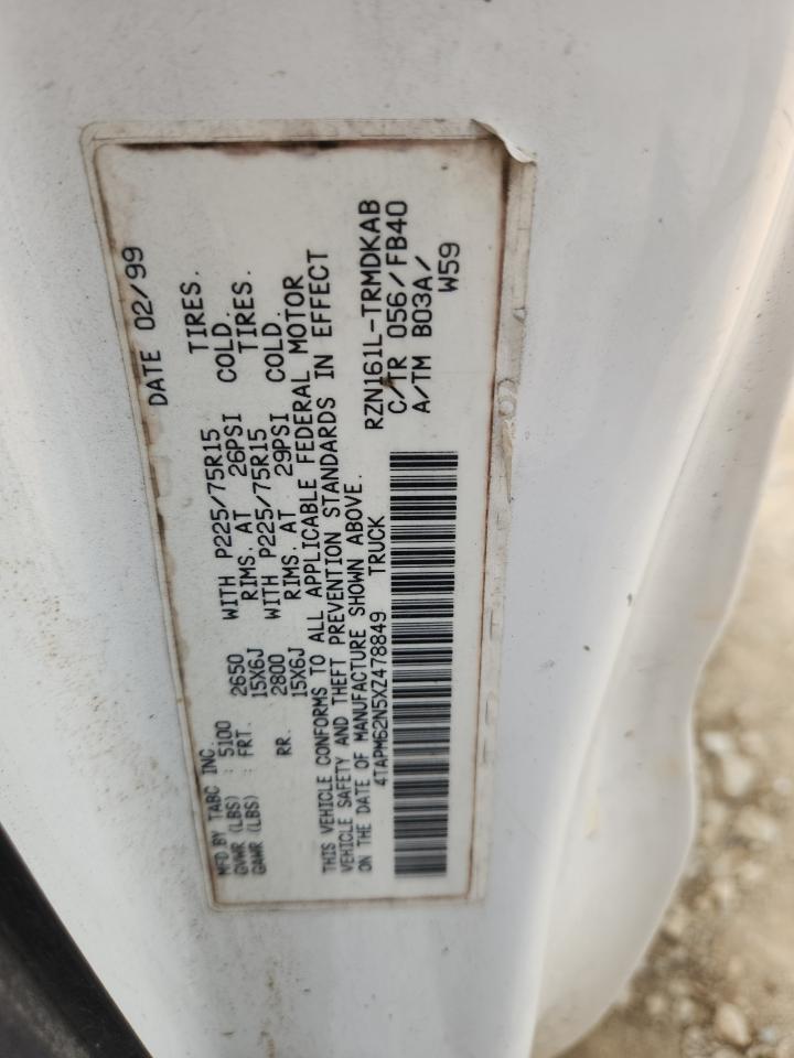 1999 Toyota Tacoma VIN: 4TAPM62N5XZ478849 Lot: 71818705