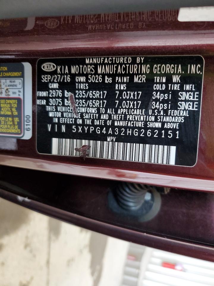 2017 Kia Sorento Lx VIN: 5XYPG4A32HG262151 Lot: 81283335