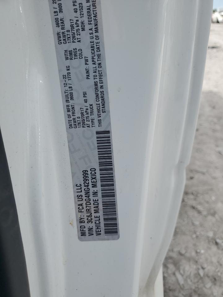 2022 Ram 1500 Classic Tradesman VIN: 3C6JR7DG4NG429999 Lot: 70829105