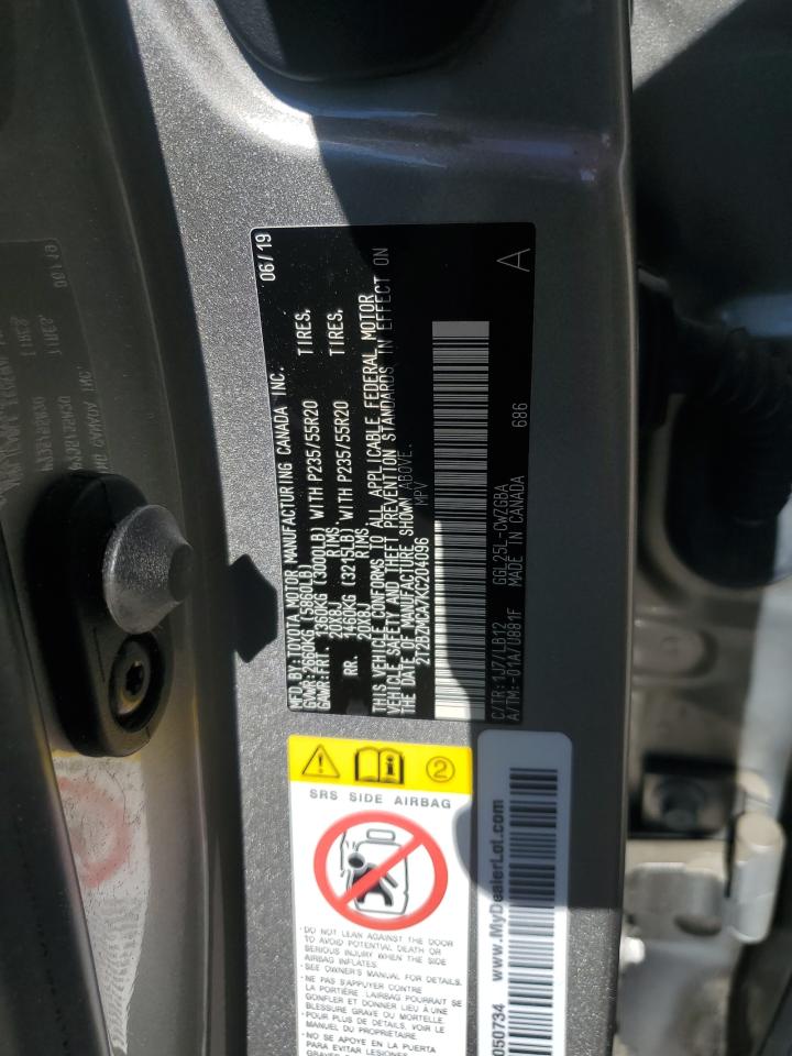 2019 Lexus Rx 350 Base VIN: 2T2BZMCA7KC204096 Lot: 80484145