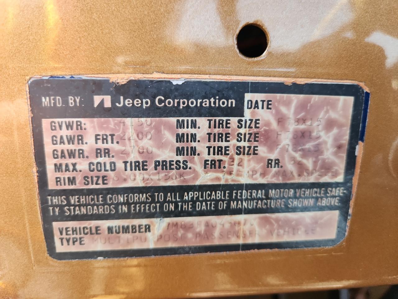 1977 Jeep Cj5 VIN: J7M83EA043070 Lot: 71674325