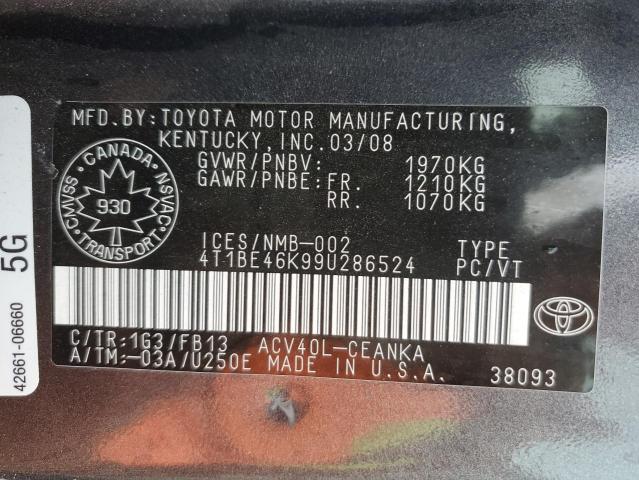 2009 TOYOTA CAMRY BASE  