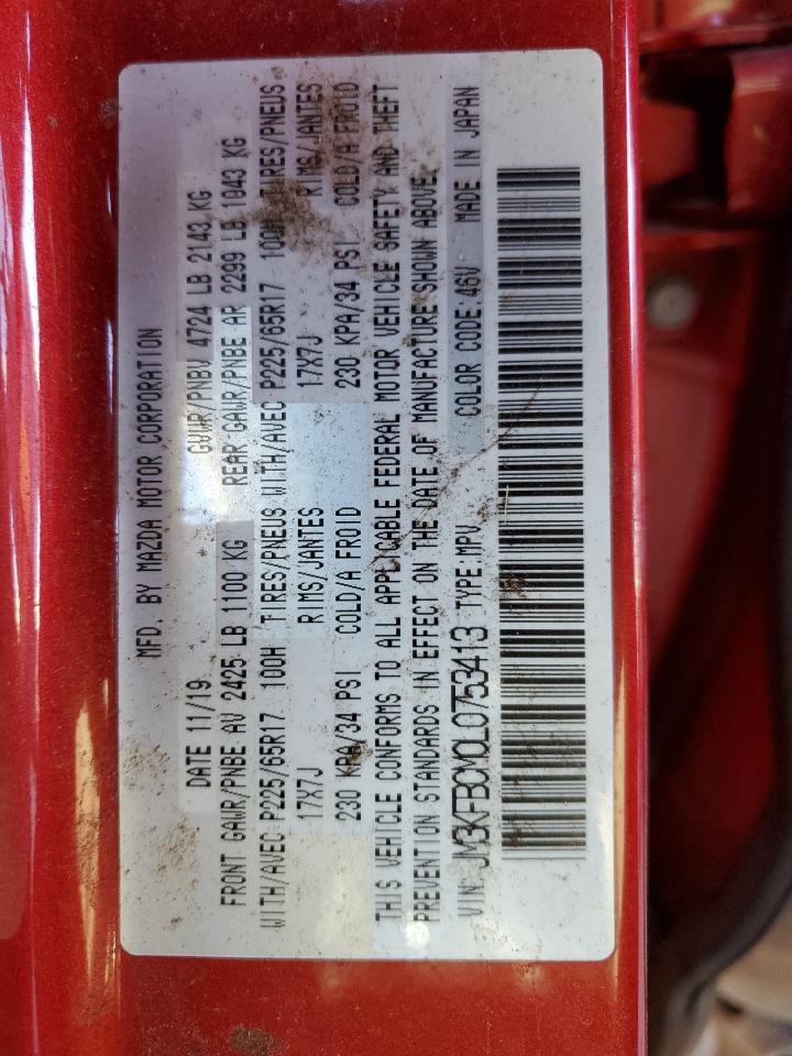 2020 Mazda Cx-5 Touring VIN: JM3KFBCM0L0753413 Lot: 82129085