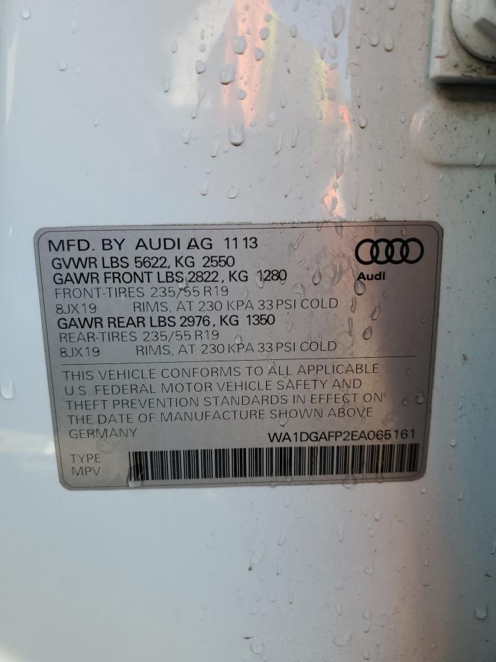 2014 Audi Q5 Premium Plus VIN: WA1DGAFP2EA065161 Lot: 71974905