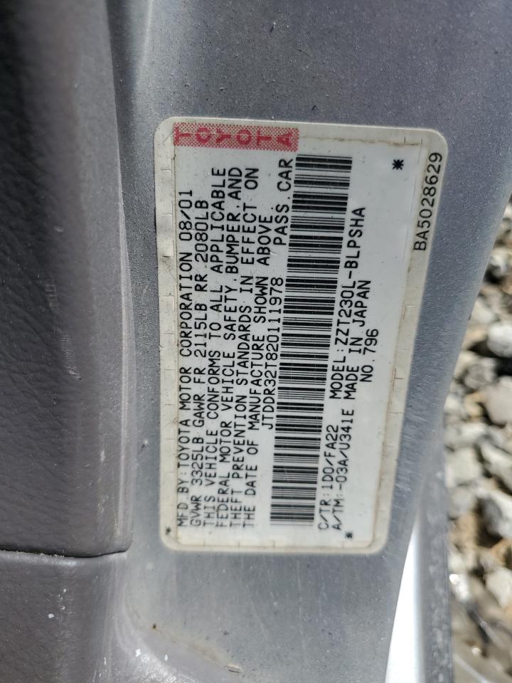 2002 Toyota Celica Gt VIN: JTDDR32T820111978 Lot: 84240555