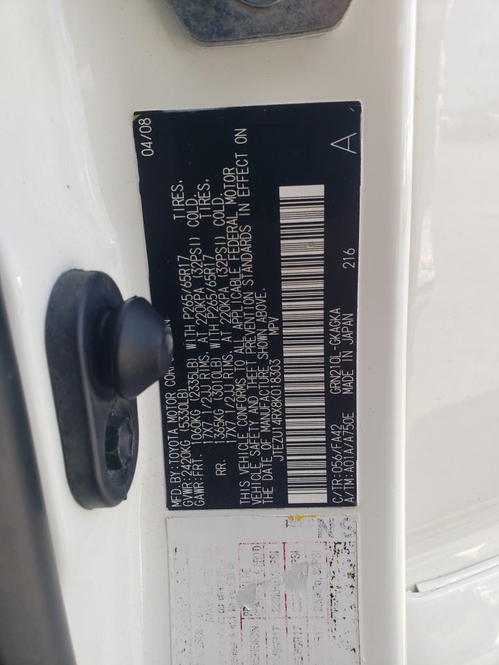 2008 Toyota 4Runner Sr5 VIN: JTEZU14RX8K018303 Lot: 71232765